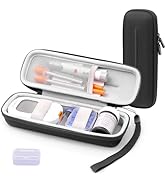 Krypthos Diabetes Supply Case, Hard Travel Carrying Case for Blood Glucose Meter, Insulin Pen, Sy...
