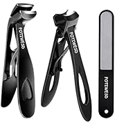 Nail Clippers for Seniors, Wide Jaw Fingernail Clippers and Angled Head Toenail Clippers for Thic...