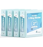 SUNEE 3 Ring Binders 2 Inch 4 Pack, Clear View Binder Three Ring PVC-Free (Fit 8.5x11 Inches) for...