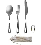 DZRZVD Titanium Spork Fork and Spoon, 6.8" Soup Spoon, Camping Spork and Spoon, Ultra-Light Titan...