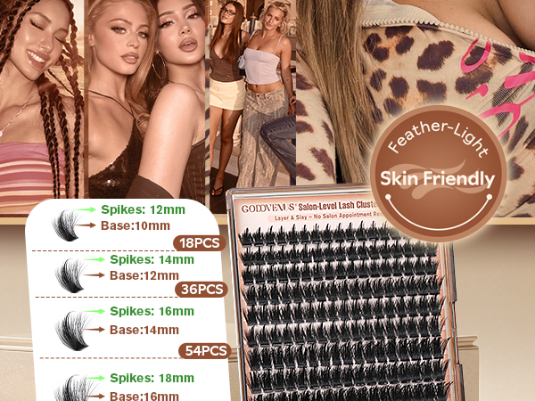 Manga Lash Clusters With Spikes Wispy Fluffy Anime Eyelash Clusters Eyelash Extensions