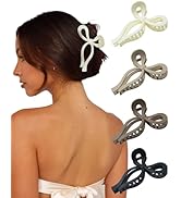 4 PCS Bow Hair Clips Bow Claw Clip for Women Nonslip Large Hair Claw Clips for Thin and Thick Hai...