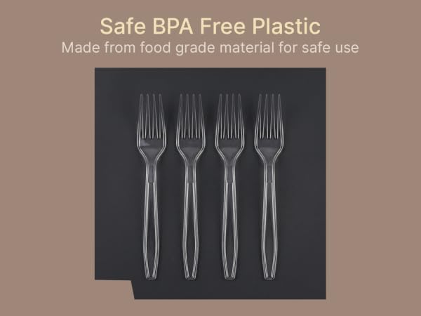 Heavy Duty Plastic Silverware, BPA-Free Food-Grade Materials, Heat-Resistant