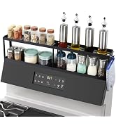 OTraki 2 Tier Strong Magnetic Oven Shelf 30 Inch Length Spice Rack Over The Stove Shelf with 2 An...