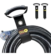 Easy-Carry Wrap-It Storage Straps - 22" (2-Pack) Black with Grommet - Extension Cord Holder Organ...