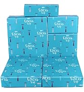 PLULON 6 Sheets Father's Day Wrapping Paper, Birthday Wrapping Paper for Men Blue Gift, Valentine...