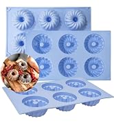 Jello Molds 3pcs Silicone Fluted Tube Cake Pans, 6Cavity Heritage Bundtlette Cake Silicone Mold f...