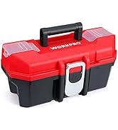 WORKPRO Tool Box Portable 10" Min Inner with Removable Tray Heavy Duty Toolbox with Metal Latch, ...