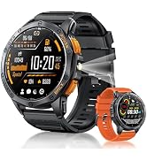 Military Smart Watch With GPS, 170+ Sport Modes Smartwatch with Heart Rate Monitor, Compass, Flas...