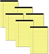 Yellow Note Pads 5x8 Small Legal Pads College Ruled Notepad for Office 6 Pack Yellow Writing Pads...