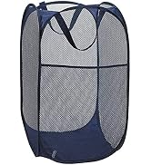 Larpur Popup Mesh Laundry Basket, Collapsible and Portable Clothes Washing Laundry Hamper with Re...