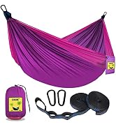 SZHLUX Camping Hammock Double & Single Portable Hammocks with 2 Tree Straps, Great for Hiking,Bac...