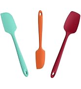 3-Piece Silicone Spatula Scrapers: Doosu 600°F Heat Resistant Food Grade Kitchen BPA Free Rubber ...