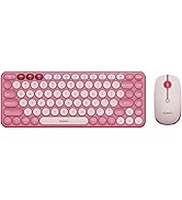 seenda Bluetooth Keyboard and Mouse Combo, Retro Round Keycaps, COE203 Compact Multi-Device Wirel...
