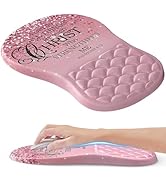 HunDun Ergonomic Mouse Pad Wrist Support with Memory Foam Massage Bulge,Pink Wrist Rest Mousepads...