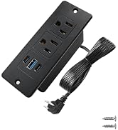 Recessed Power Strip Fast Charge with USB C 20W & USB A 18W,2 Outlets 3 USB Ports(2 USB C+1 USB A...