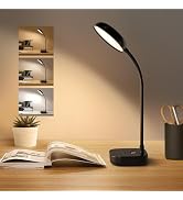 Small Led desk lamp rechargeable,Battery powered gooseneck lamp black,20pcs eye protection lamp b...