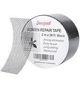 Secopad Black Window Screen Repair Tape, 2 in X 30 FT (360IN) Screen Repair Kit for Windows or Do...