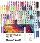 Joyask Gel Pens For Coloring, 90 Colors Retractable Colored Pens for Black Paper & White Paper, 0...