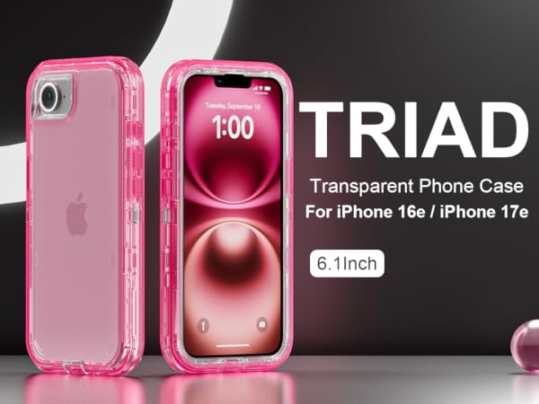 Compatible for iPhone 17e and iPhone 16e Pink