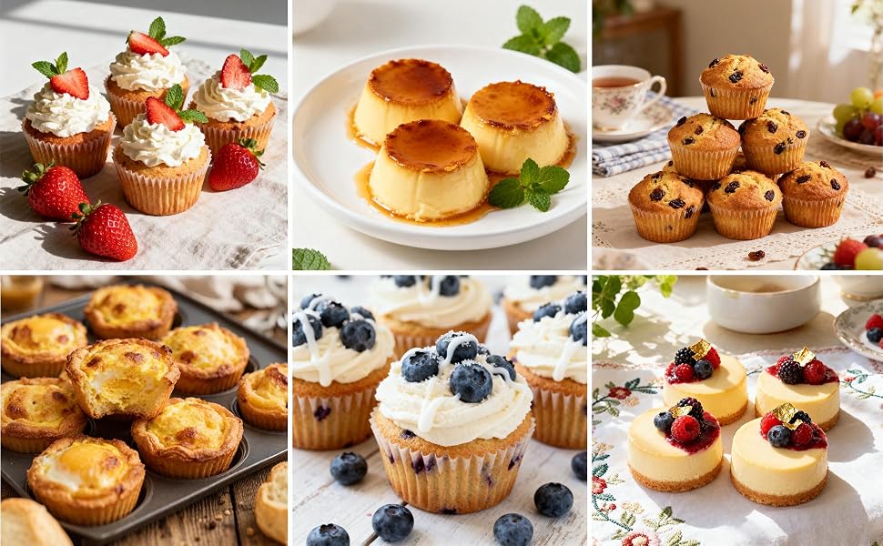 silicone muffin pan for baking regular size nonstick cupcake pan 6 cup muffin tin BPA free