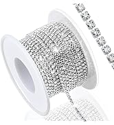 Dowarm 10 Yards 2MM Crystal Rhinestone Close Chain Trim for Sewing Crocs Shoes Clothes Cups, SS6 ...