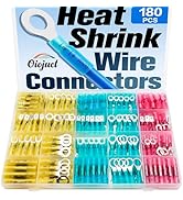 180Pcs Heat Shrink Wire Connectors Kit - Waterproof Marine Automotive Battery Electrical Crimp Te...