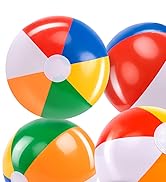 JOYIN Rainbow Beach Balls(12 Pack), 12'' Inflatable Swimming Pool Toys for Summer Water Games Kid...