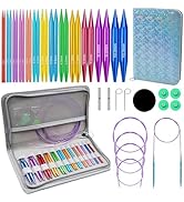 Yarniss 13 Pairs Circular Knitting Needle Set 3.0~10.0mm,4-Inch Interchangeable Aluminum Knitting...