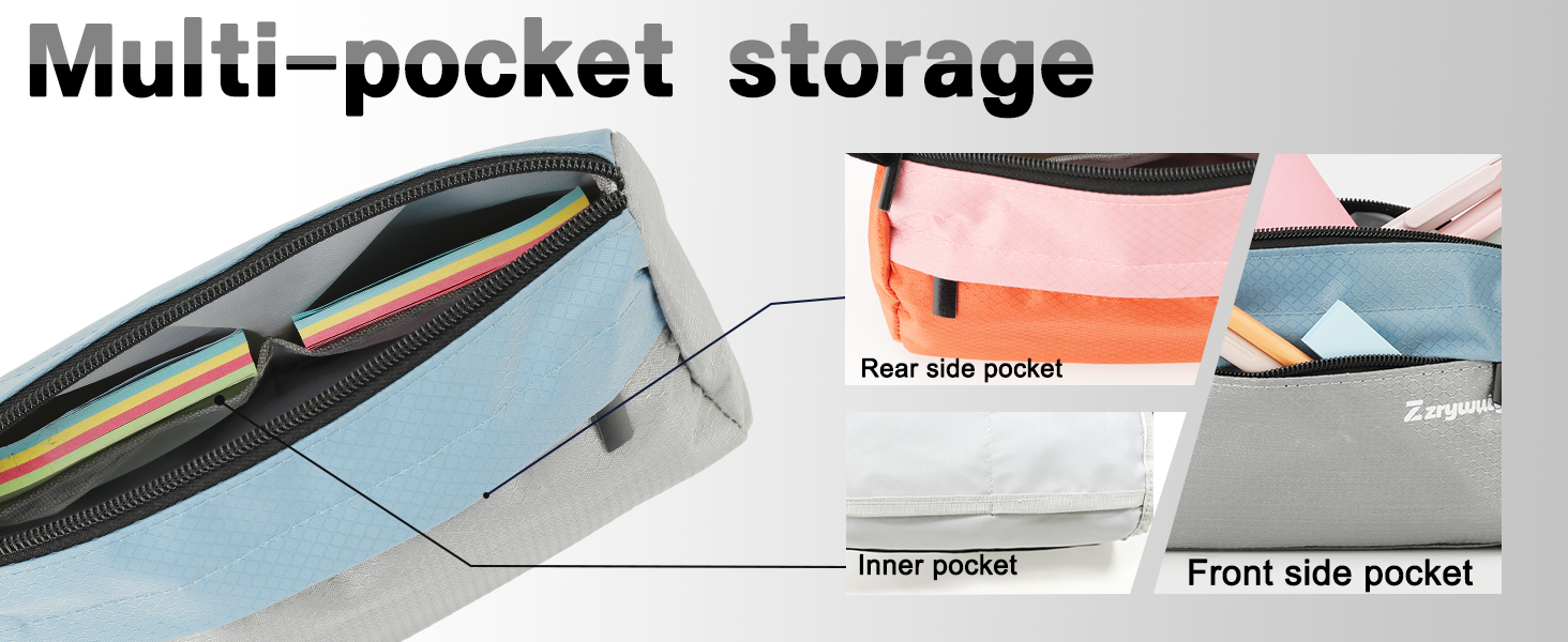 two colored one open pencil pouch