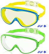 COOLOO Kids Swim Goggles for Age 3-15, 2 Pack Kids Goggles for Swimming with Nose Cover, No Leaki...