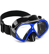 Aegend Swim Goggles with Nose Cover, 180° Panoramic Anti-Fog Tempered Glass, No-Leak Diving Mask ...