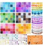 7200PCS 6mm Glass Beads Bracelet Making Kit, 144 Colors Assorted Crystal Beads for Bracelets and ...