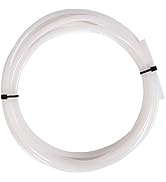 White circular plastic or nylon filament coiled in a loop with black securing points.