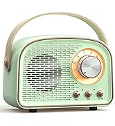 SpringFlora Retro Bluetooth Speaker, Cute Mini Speaker with FM Radio, Portable Wireless Speaker w...