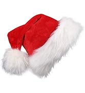 CCINEE Christmas Santa Hat for Adults Velvet Xmas Hat Holiday Home Decoration
