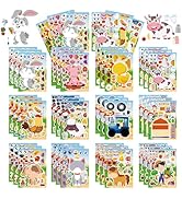 42 Sheets Make Your Own Farm Animals Stickers Make A Face Stickers for Kids Toddlers with Fantasy...