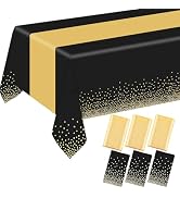ZHOMA 6 Pack Rectangle Plastic Dot Tablecloth Set, 54 X 108 Inch Plastic Table Cover, 12 x 108 In...