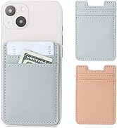Fulgamo 2Pack Phone Wallet,Leather Phone Card Holder Adhesive Stick On Credit Card Pocket for Bac...