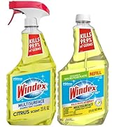 Windex Multipurpose Disinfectant Cleaner Spray Bundle, Includes a 23 oz Trigger Spray Bottle & 32...