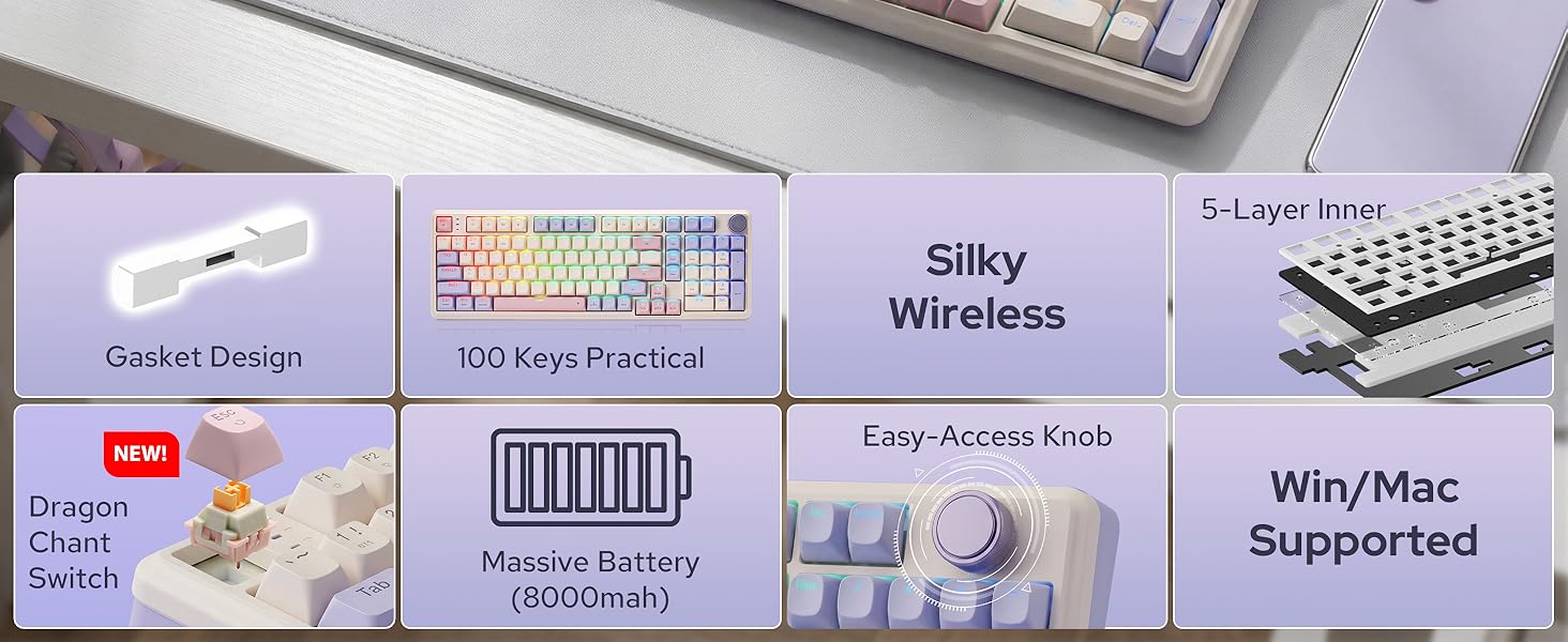 Redragon K768 PRO wireless gaming keyboard feature overview for easy gaming and work setup