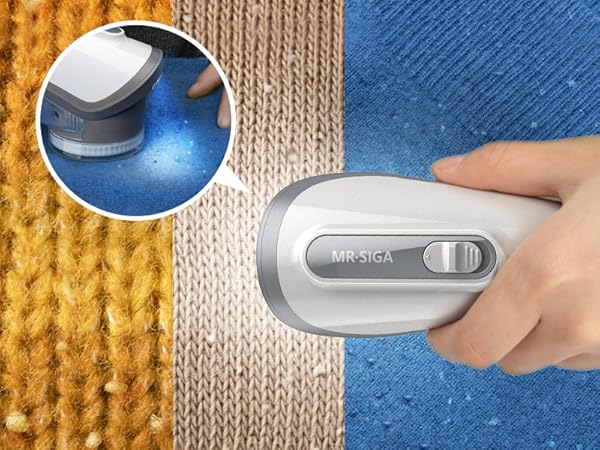 MR.SIGA Fabric Shaver and Lint Remover, Pilling Trimmer for Clothes and Furniture -Battery Operated