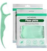 ACHSML Floss Picks - 200 Count Wear Resistant Dental Floss Picks BPA Free Durable Dental Floss Er...