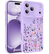 Fsoole Designed for iPhone 17 Pro Max Case, Cute Flower Floral Pattern Liquid Silicone Phone Case...