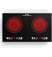 VBGK Electric cooktop,110V 24 inch 2 Burner Electric Cooktop,Built-in and Countertop Stove Top,22...