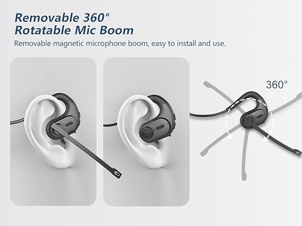 BANIGIPA Bluetooth 5.4 Headsets with Microphone Noise Cancelling Open Ear Headphones for Calling