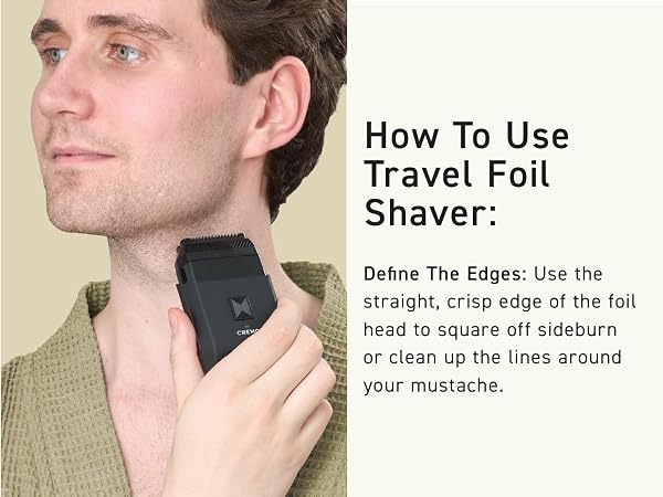 Step 2: Use the foil edge to define sideburns and facial hair lines