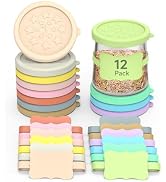 Sophico Oui Yogurt Jar Lids Silicone, 12 Pack Leak Proof Covers Fit For 5oz Oui Glass Jar with Si...