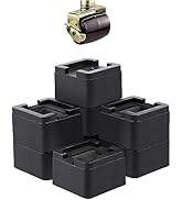 BTSD-home 2 Inch Heavy Duty Bed Risers 4 inch Adjustable Bed Lifts Fits to All Wheels of Furnitur...