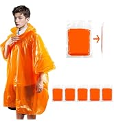 KAshack 5-Pack Disposable Rain Ponchos for Adults with Hood Emergency Rain Poncho for Camping Hik...